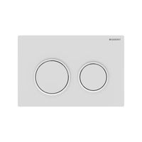 Drukplaat Geberit Omega 20 voor 2-toets Spoeling Witte Ringen Mat Wit - thumbnail