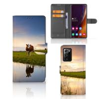 Samsung Galaxy Note20 Ultra | Telefoonhoesje | Met pasjeshouder | Koe