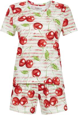 Katoenen shortama kersen Ringella