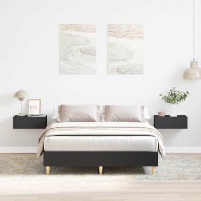 Bedframe zonder matras 135x190 cm spaanplaat zwart