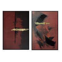 Canvas Home ESPRIT Zwart Rood Modern 83 x 4 x 123 cm (2 Stuks)