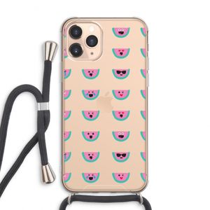 Smiley watermeloenprint: iPhone 11 Pro Max Transparant Hoesje met koord