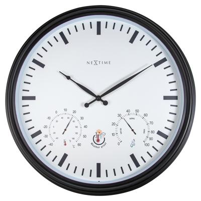 NeXtime NE-4306ZW Buitenweerstationklok Ø50 8 Cm Kunststof Zwart Zonnebloem