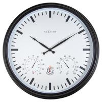 NeXtime NE-4306ZW Buitenweerstationklok Ø50 8 Cm Kunststof Zwart Zonnebloem