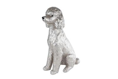 Sculptuur Poodle XXL champagne goud polystone