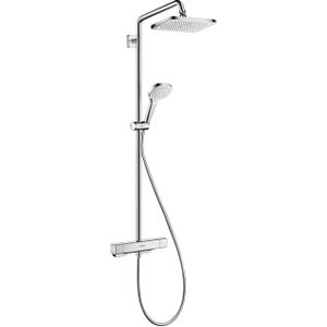 Hansgrohe Croma E280 showerpipe: met douchekraan thermostatisch m. 1jet hoofddouche m. 3jet handdouche multi en doucheslang 160cm chroom 27630000