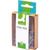 Q-CONNECT kopspelden, 0,85 x 30 mm, vernikkeld, doos van 30 gram
