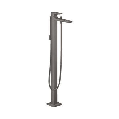 Hansgrohe Badmengkraan Metropol Eengreeps Vloergemonteerd Geborsteld Zwart Chroom
