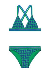 Shiwi Meisjes bikini triangel - Luna - Ocean blauw geruit