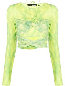 ROTATE BIRGER CHRISTENSEN haut crop à motif tie-dye - Vert