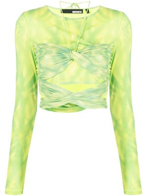 ROTATE BIRGER CHRISTENSEN haut crop à motif tie-dye - Vert