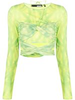 ROTATE BIRGER CHRISTENSEN layered cropped tie-dye top - Vert