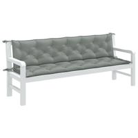 VidaXL Tuinbankkussens 2 st 200x50x7 cm stof gemêleerd lichtgrijs