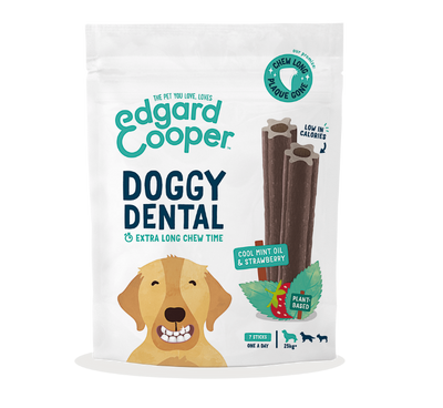 Edgard & Cooper Doggy Dental Munt & Aardbei Large 7 sticks