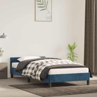 Bedframe zonder matras 90x190 cm fluweel donkerblauw - thumbnail