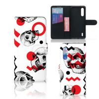 Telefoonhoesje met Naam Xiaomi Mi 9 Lite Skull Red | Portemonnee hoesje