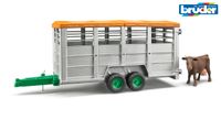Bruder Veetransportaanhanger met koe 1:16