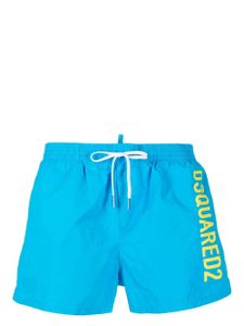 DSQUARED2 short de bain à logo imprimé - Bleu