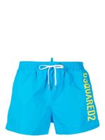 DSQUARED2 short de bain à logo imprimé - Bleu