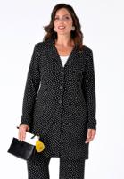 Yoek Lange blazer DOTS | Zwart | Maat XXL