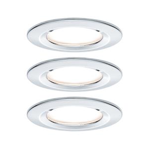 Paulmann Nova Inbouwlamp voor badkamer Set van 3 stuks LED LED 18 W IP44 Chroom (glanzend)