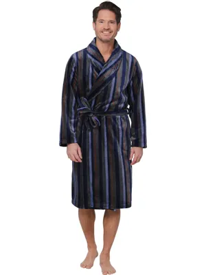Pastunette Fleece heren badjas - 115CM - DonkerBlauw