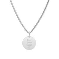 Gegraveerde eigen tekst ketting - Stainless steel - Zilver - 13mm