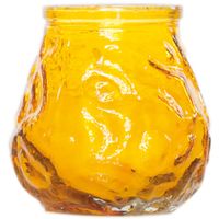 1x Horeca kaarsen geel in kaarshouder van glas 7 cm brandtijd 17 uur