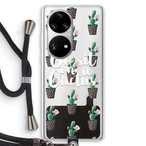 Cactus quote: Huawei P50 Pro Transparant Hoesje met koord