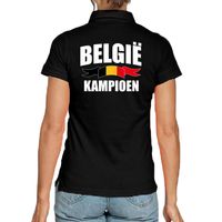 Belgie kampioen supporter poloshirt zwart EK/ WK voor dames - thumbnail