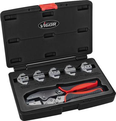VIGOR Lever crimping pliers set 6tlg.
