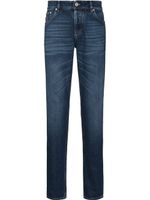 Brunello Cucinelli jean slim à effet usé - Bleu