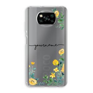 Gele bloemen: Xiaomi Poco X3 Pro Transparant Hoesje
