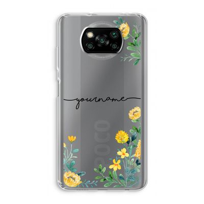 Gele bloemen: Xiaomi Poco X3 Pro Transparant Hoesje