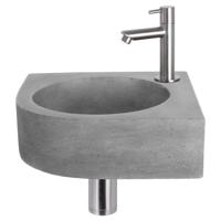 Differnz Cleo fonteinset beton donkergrijs - kraan recht - 31.5 x 31.5 x 10 cm - mat chroom