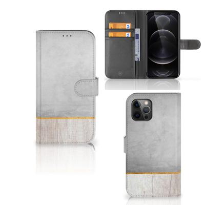 Apple iPhone 12 Pro Max | Book Style Case | Wood Concrete