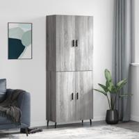 Hoge kast 69,5x34x180 cm bewerkt hout grijs sonoma eikenkleurig