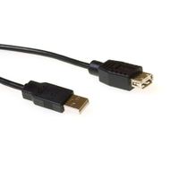 ACT SB2218 USB-A Male 2.0/USB-A Female | Zwart | 50 cm ACT SB2218 USB-A Male 2.0/USB-A Female | Zwart | 50 cm