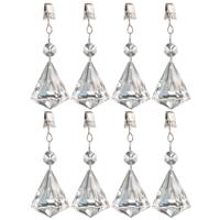 Tafelkleedgewichtjes kristallen - 12x - diamant vorm - glas - tafelkleed hangers