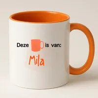 Mok met naam (oranje)