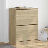 Schoenenkast met 2 klaplades 80x42x108 cm sonoma eikenkleurig