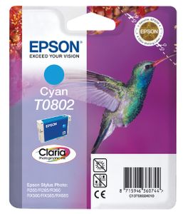 Epson Hummingbird Singlepack Cyan T0802 Claria Photographic Ink