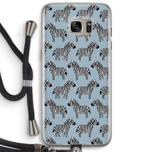 Zebra: Samsung Galaxy S7 Edge Transparant Hoesje met koord
