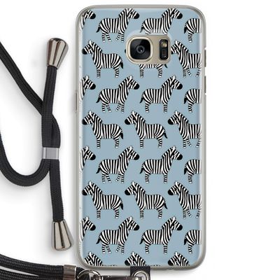Zebra: Samsung Galaxy S7 Edge Transparant Hoesje met koord