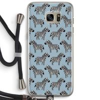 Zebra: Samsung Galaxy S7 Edge Transparant Hoesje met koord