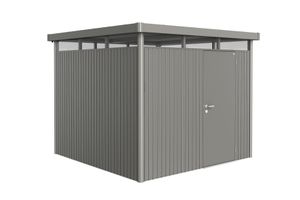 Biohort Metalen tuinhuis Highline H4 275x275x222 cm met enkele deur- Plat dak- Metaal- Biohort