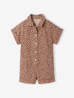 Combishort meisjes van twill katoen beige