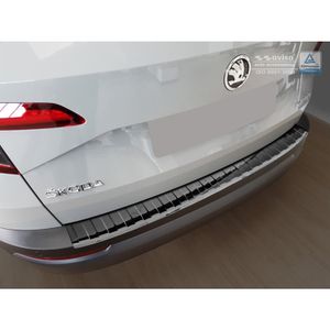 Zwart-Chroom RVS Bumper beschermer passend voor Skoda Karoq 2017- 'Ribs' AV251028