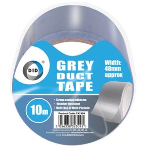 DID duct tape/reparatietape grijs 10 meter x 48 mm   -