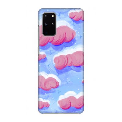 Roze wolken met vogels: Volledig geprint Samsung Galaxy S20 Plus Hoesje